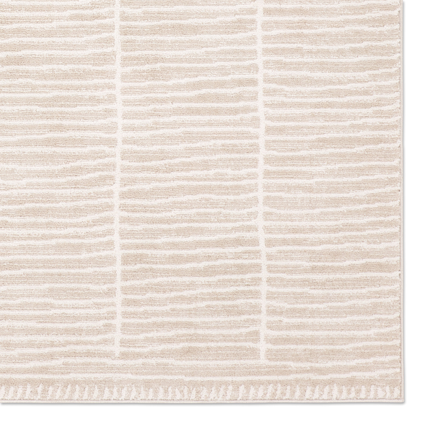 Loehrke Tan Taupe Striped Rug, Runner 2'6" x 8'