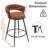 28" Counter Height Bar Stools - 360° Swivel With Suede Fabric & Modern Woven Design, Backrest & Footrest For Kitchen Cafe Pub-1744219475-1744219474
