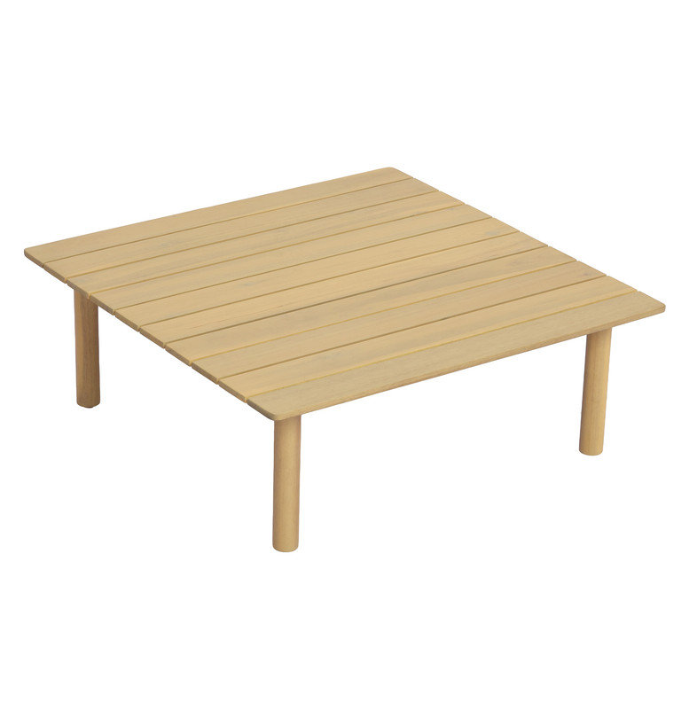 Table basse d'extérieur carrée en bois d'acacia