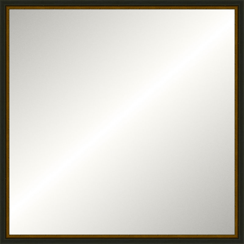 Distressed Black Old World Mirror, Small Square