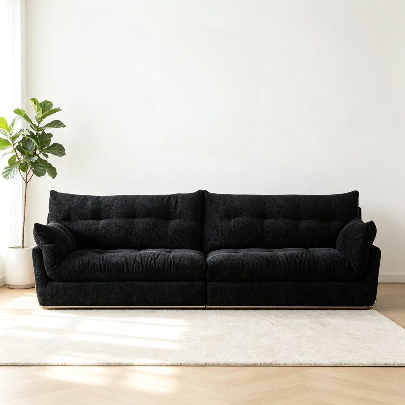Canapé noir créatif, 110.24" W