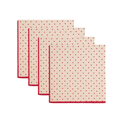  Serviette de table Lil Hearts S / 4