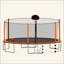 Trampoline 16 pi avec pompe et échelle pour panier de basketball (enceinte de sécurité intérieure) avec but de soccer orange