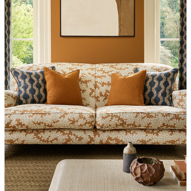 Simple Creative Printed Sofa 86.6'' Upholstered Sofa