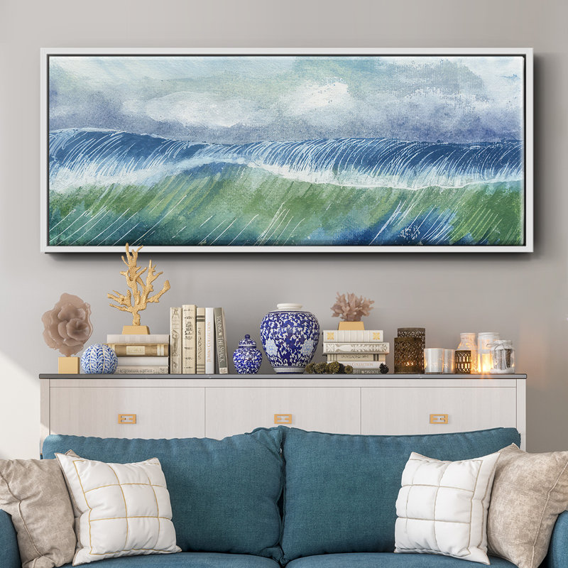 Crashing Wave II - toile encadrée, H 20 po x l 50 po