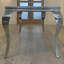Louis 180cm L x 90cm W Light Grey Marble Top Chrome Leg Rectangular Dining Table
