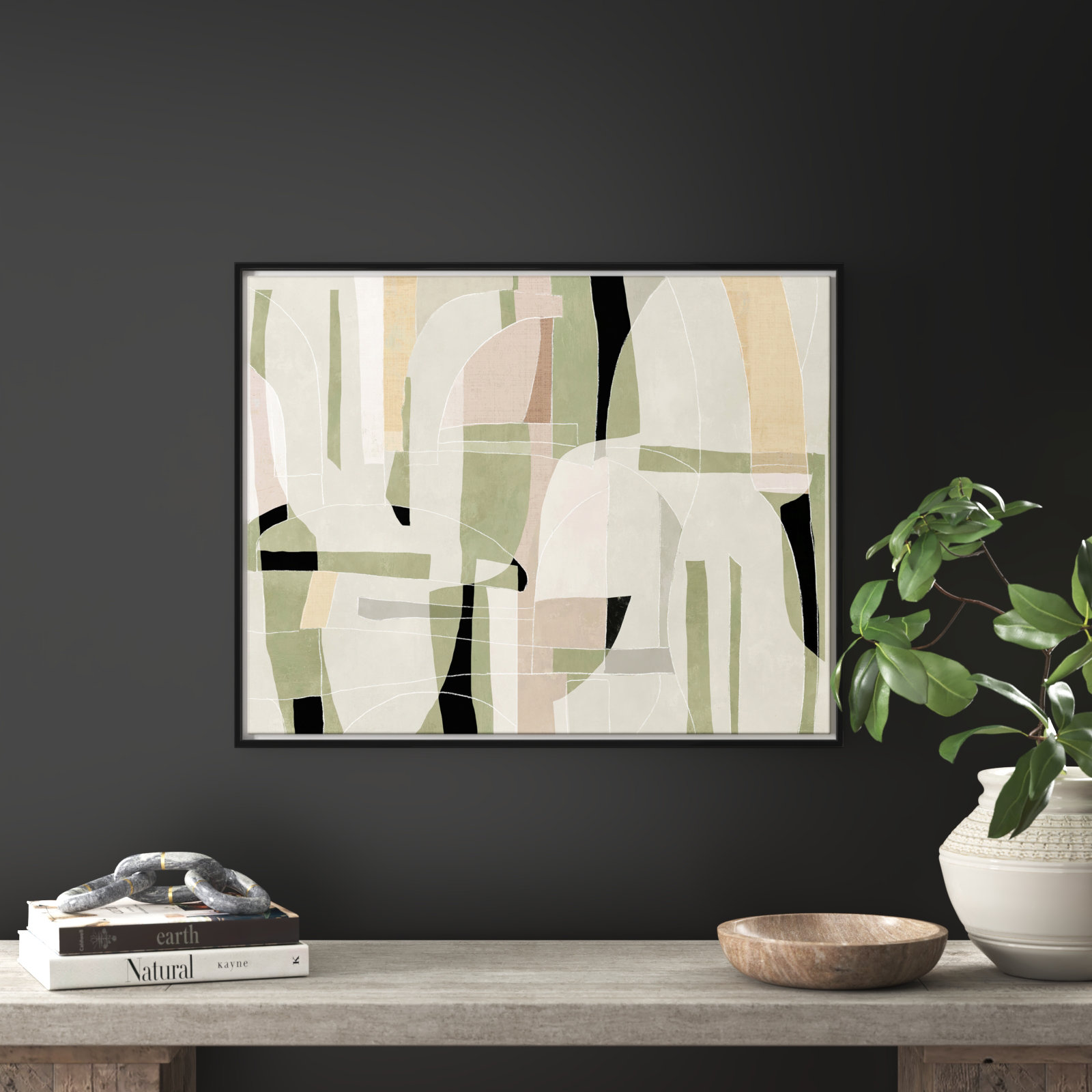 Sunny Barcelona - Floater Frame Canvas, Black, 29.5" W x 23.5" H