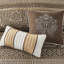 Courtepointe pour lit double / grand lit - brun et or, motifs de feuilles, détails du coussin de broderie, coutures réversibles de qualité brun / or, coussins décoratifs-126060006