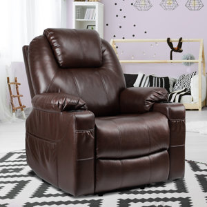 Eddystone Leather Power Lift Heated Massage Recliner