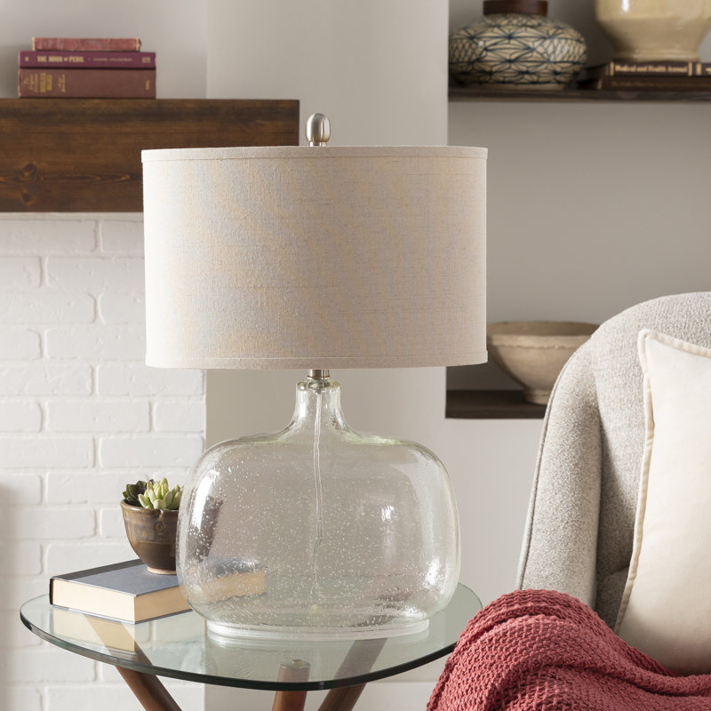 Lampe de table transitionnelle 24 po Breely, Transparent, Beige