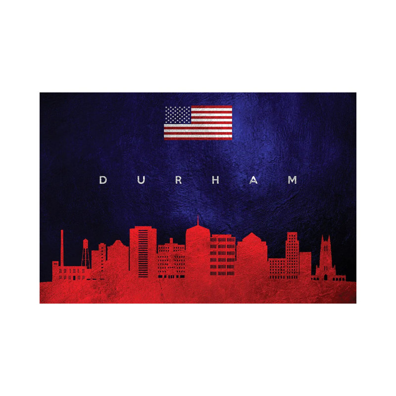 Durham North Carolina Skyline by Adrian Baldovino - Wrapped Canvas Print, 30.48 cm H x 45.72 cm W