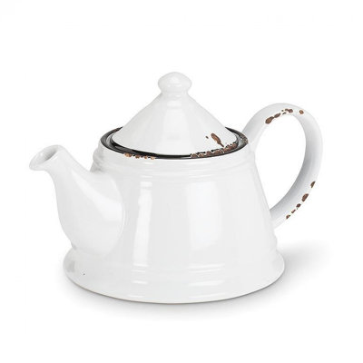 Forest Green Enamel Look Teapot