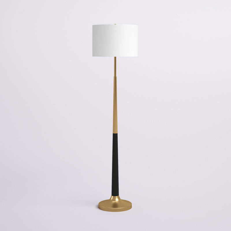 Lyon 60'' Traditional Floor Lamp, Brass/Matte Black
