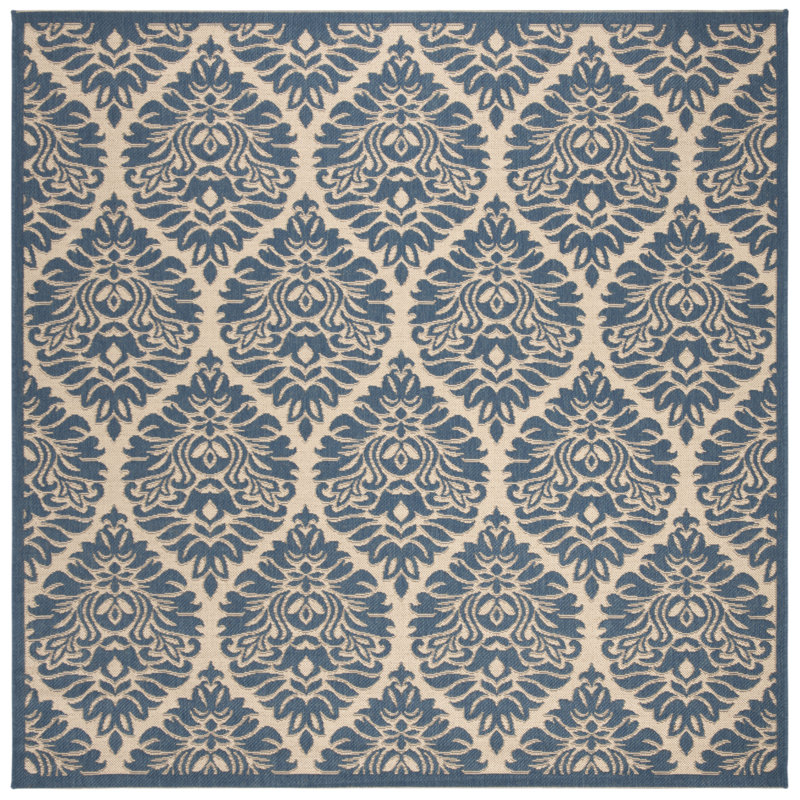 Tapis intérieur / extérieur Frankee Performance Ikat, Carré 6 pi 7 po