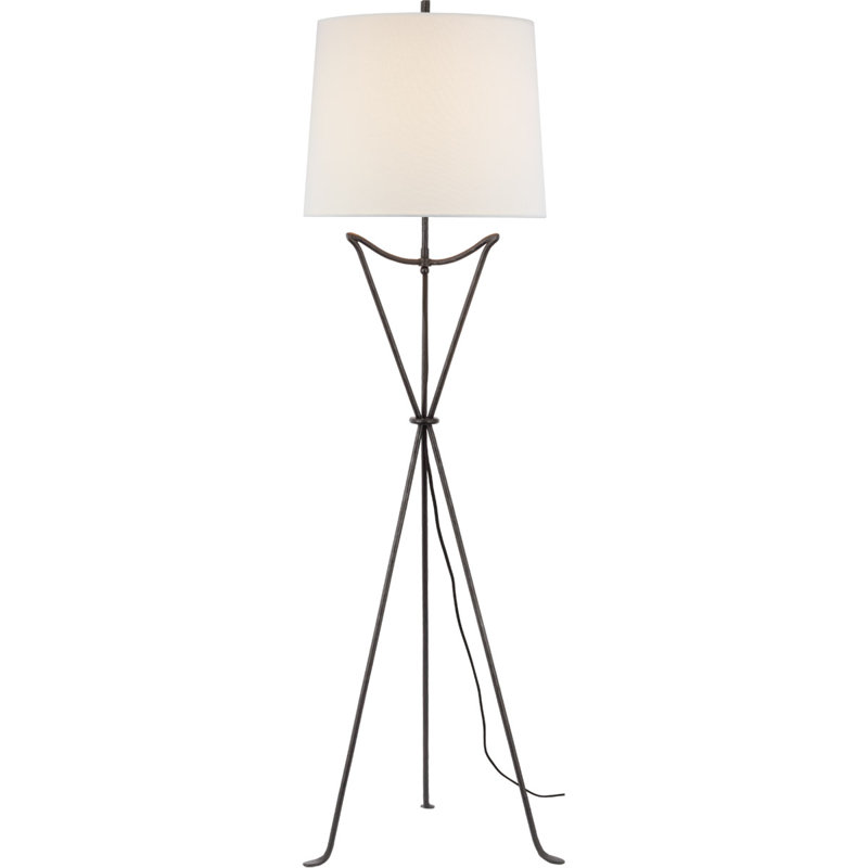 Thomas O'Brien Neith Large Tripod Floor Lamp, Aged Iron