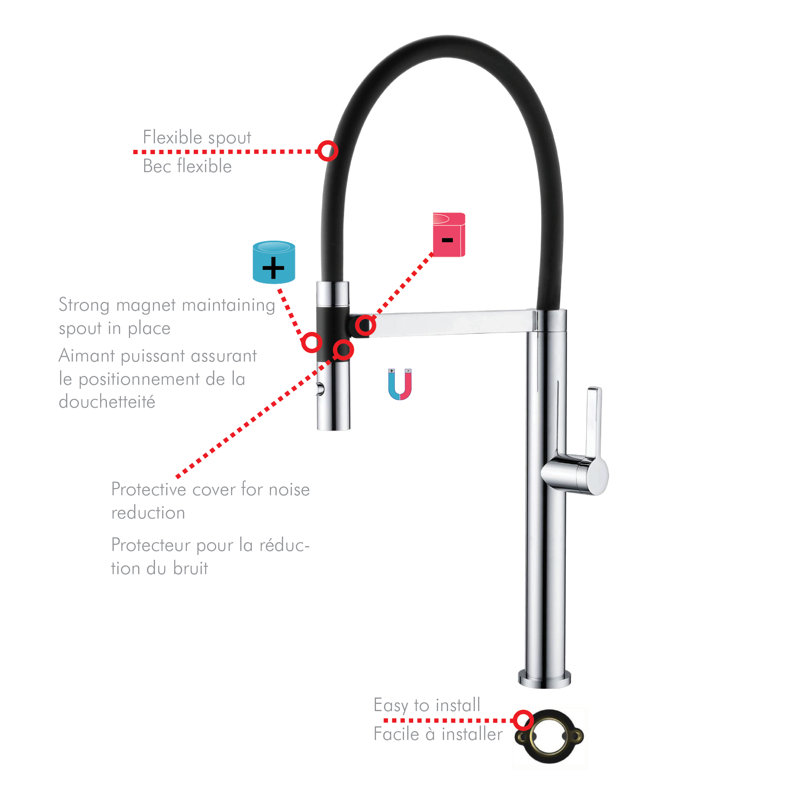DAX Kitchen Faucet, Chrome