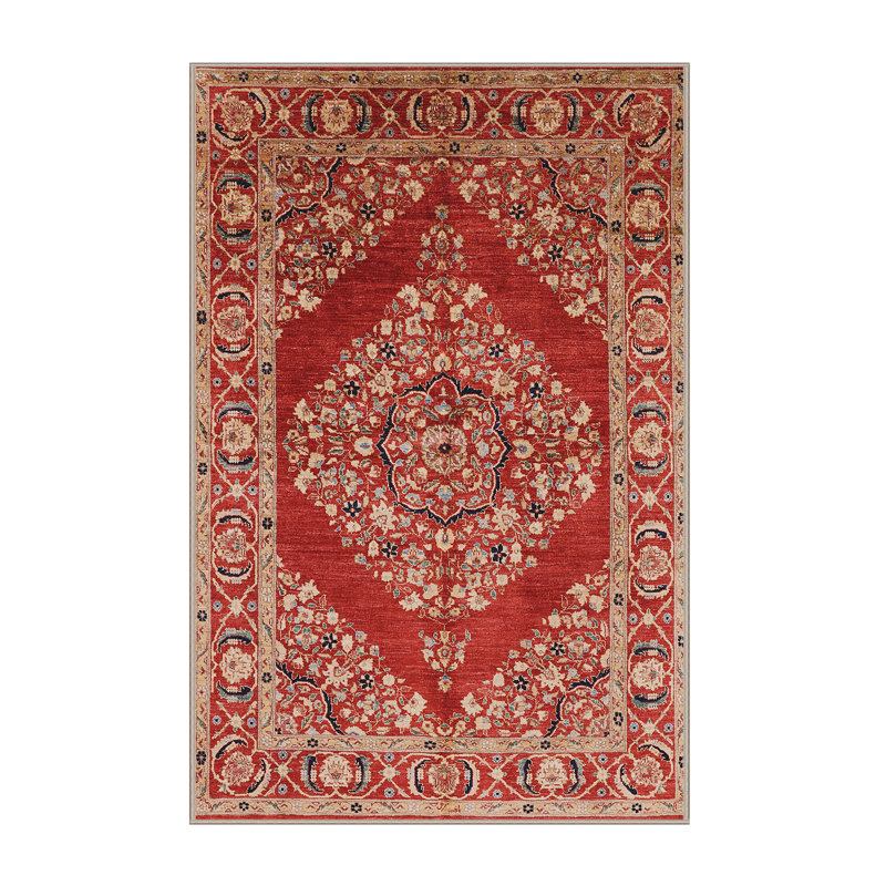 Tapis beige / rouge Sighmund, Rectangle 8 pi x 12 pi