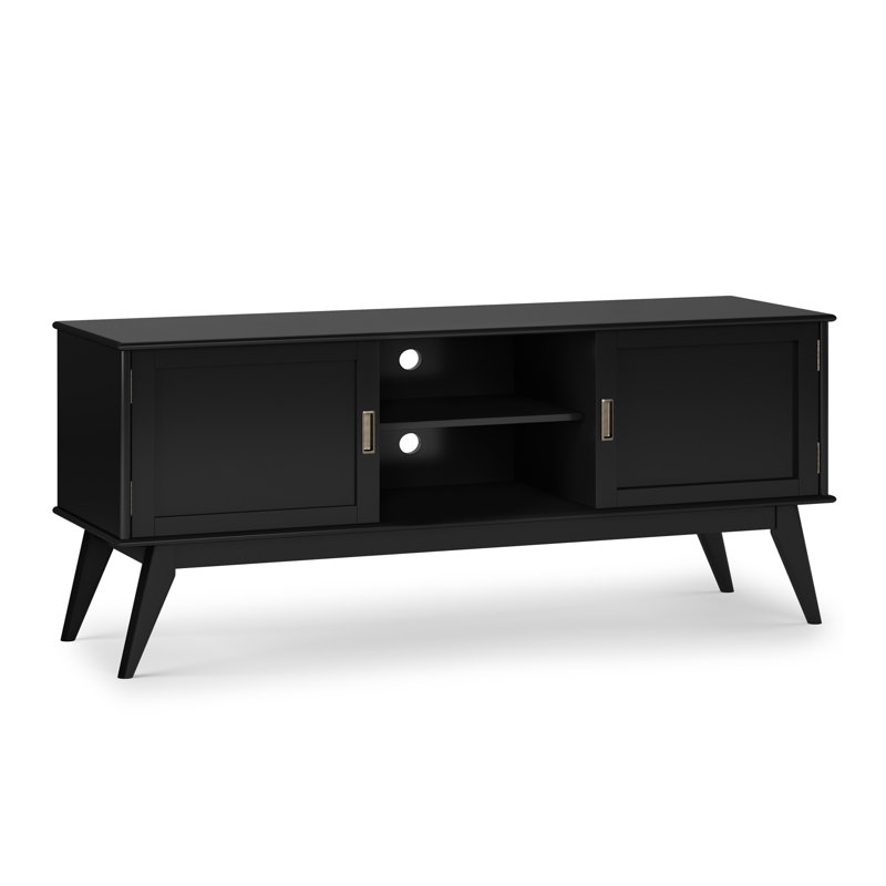 Draper - Meuble télé bas Mid-Century - noir