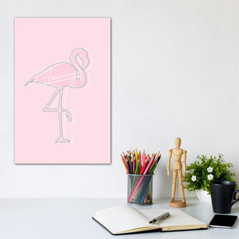 «Be You Flamingo», reproduction d'impression, H 12 po x l 8 po x P 0,75 po, Toile tendue, Pas de tapis