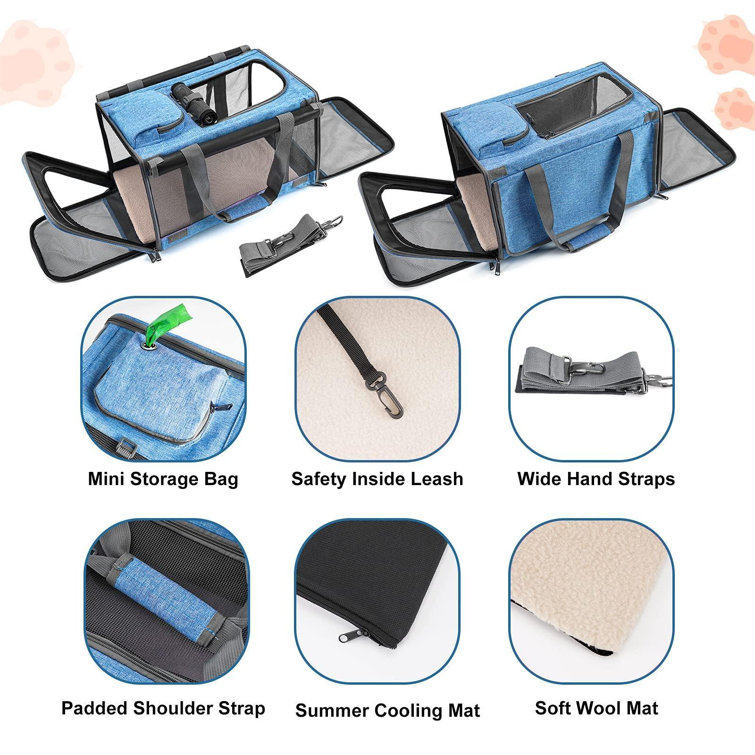 Soft-Sided Carriers for Puppy & Medium Cat, Portable Pet Carrier Bag,  Foldable