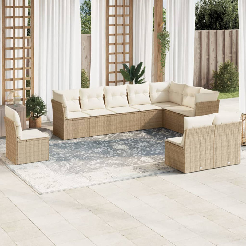 Vidaxl Garden Sofa Set, Beige