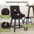 Upholstered Swivel Nailhead Trim Tufted Barstool with Solid Wood Frame (Set of 2)-1932704348