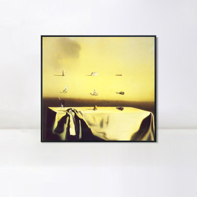 Framed Canvas Giclee Print Series#067 by Salvador Dali Wall Art for Living Room Home Office Decorations(Black Slim Frame,24"x24")