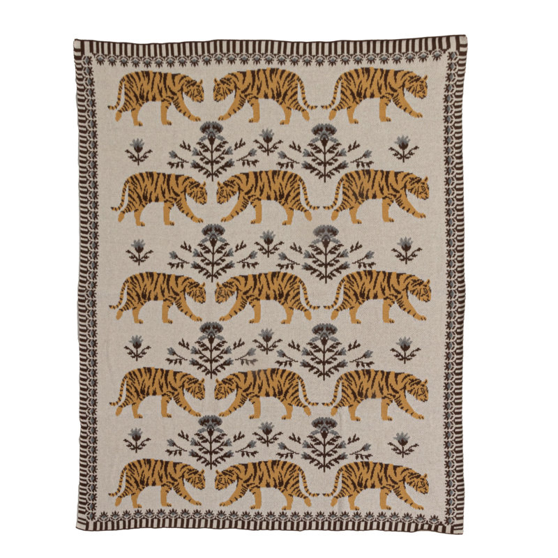 Couverture pour bébé en coton et tigres