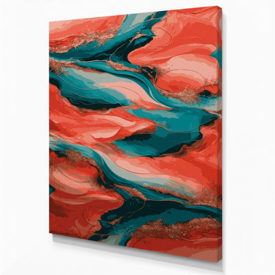 Abstrait paysage 92, art mural sur toile brune