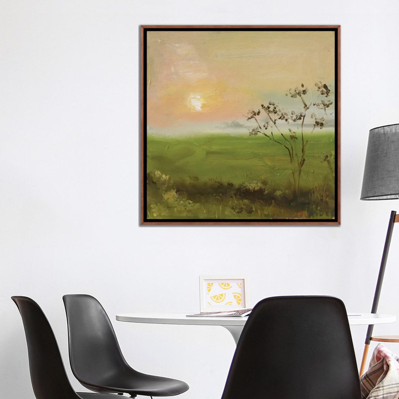 «Field Landscape», reproduction d'art sur toile encadrée, 37" x 37", Framed Canvas, Brown