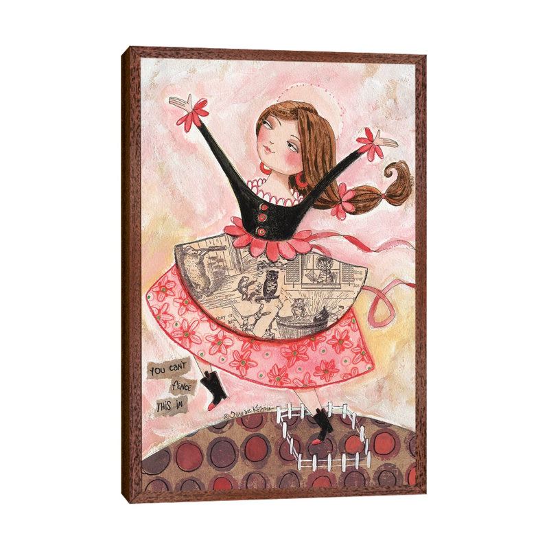 Fence by Teresa Kogut - Print on Canvas, 66.04cm H x 45.72cm W x 3.81cm D, Classic Brown Wood Floater Framed