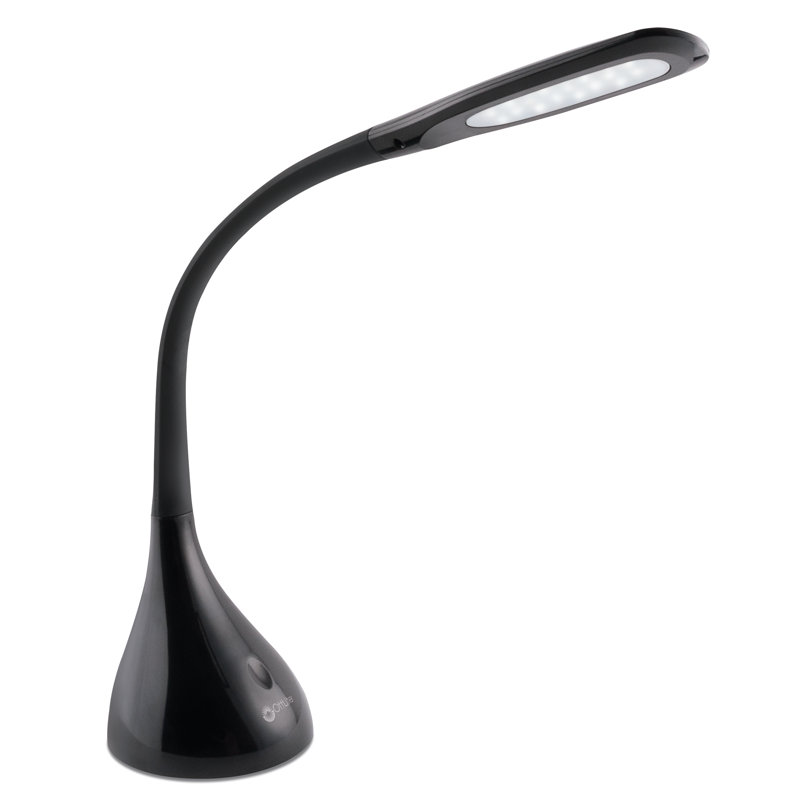 OttLite Creative Curves LED Desk Lamp with Adjustable Neck - Dimmable with 4 Brightness Settings, Black
