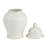 Ellport Chinoiserie Stoneware Ceramic Decorative Jar with Lid - 10.5" Ivory White Traditional Accent Piece for Home, Office, Living Room, and Bedroom Decor