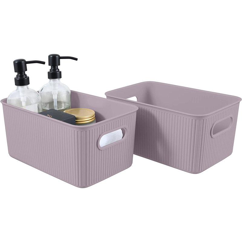Paniers de rangement en plastique, 2, Lilas
