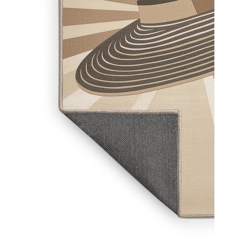 Tapis à rayures douces et moelleuses de couleur beige décontracté Barclay, 8 x 10
