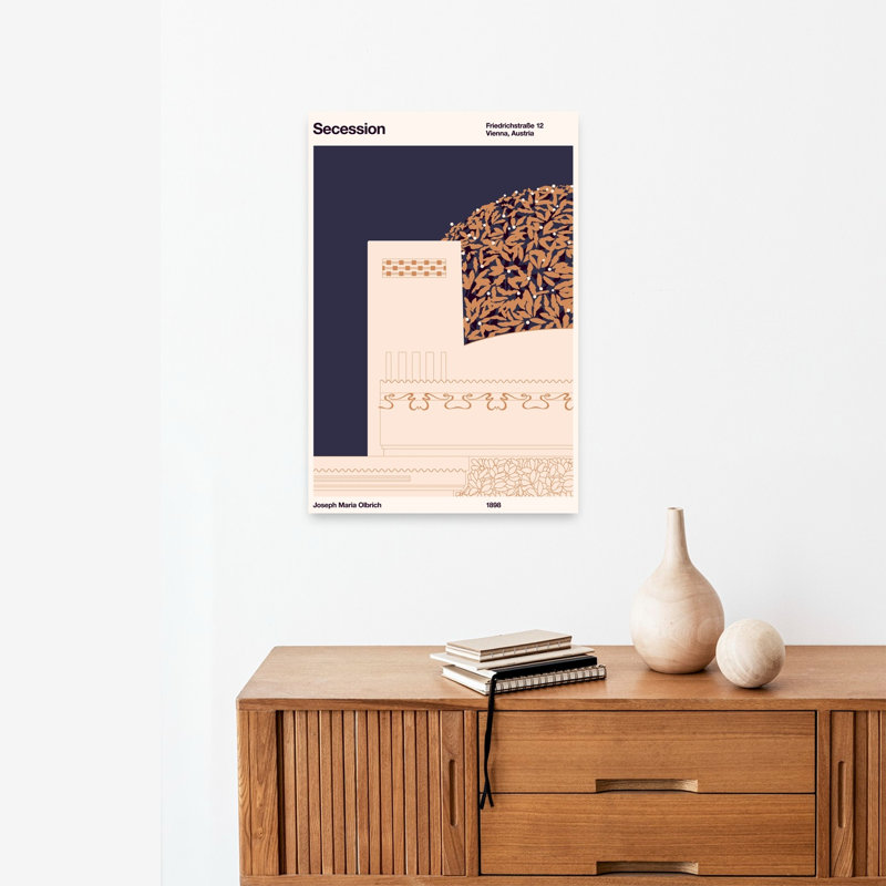 Vienna Secession Building Abstract Geometric Contemporary Architecture City Wall Art Print, 60.96cm H x 40.64cm W