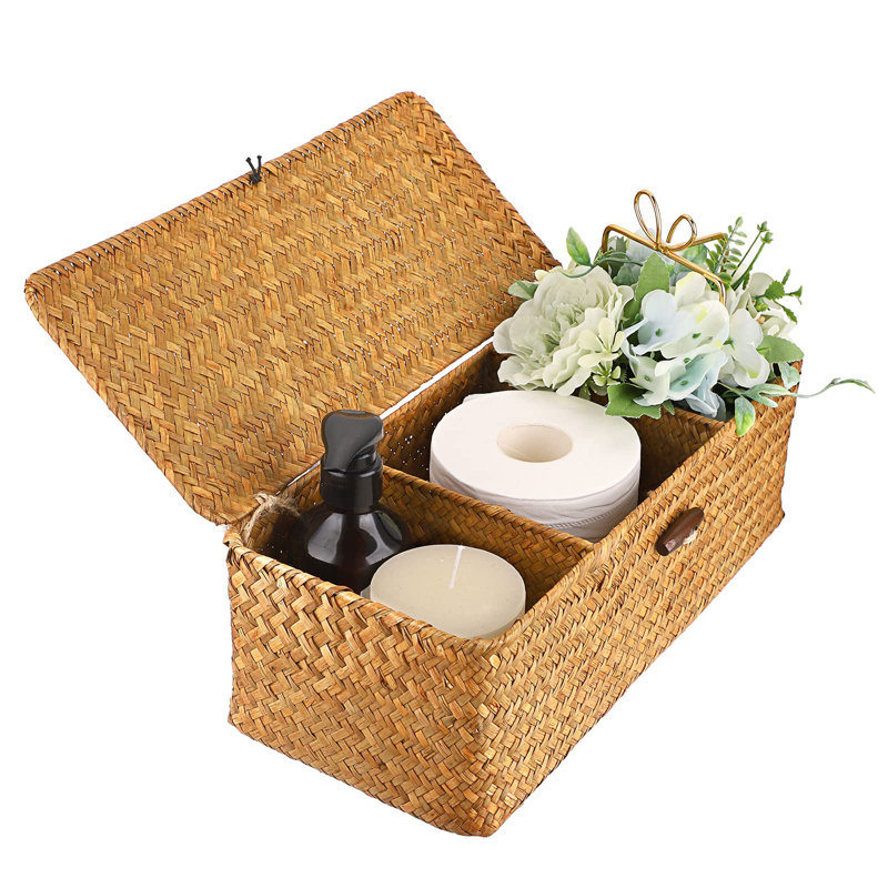 Bay Isle Home Amanraj Rattan Decorative Basket, Caramel