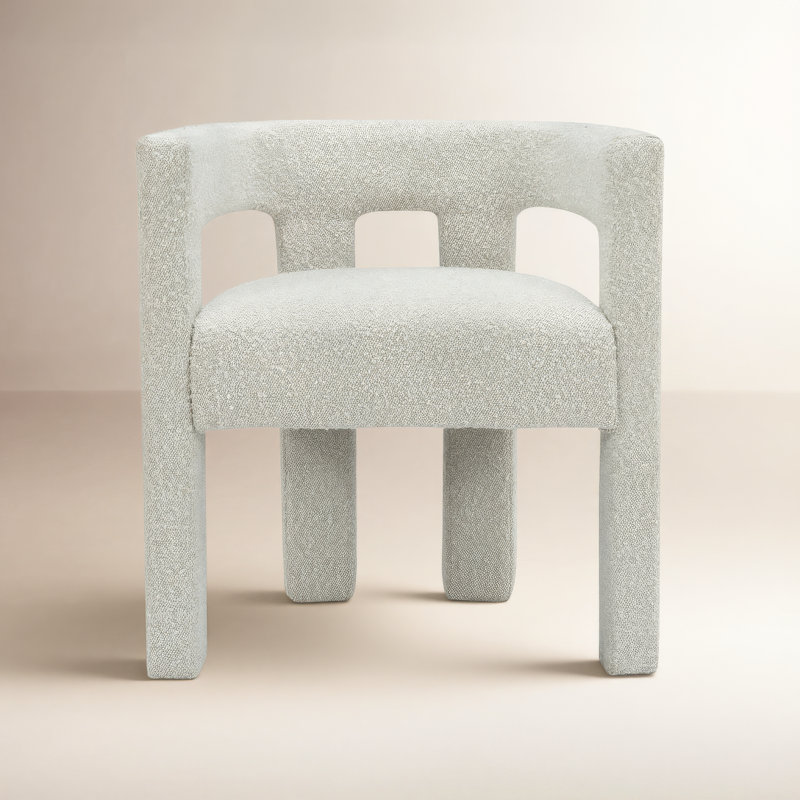 Cedernier Boucle Dining Armchair, Cream