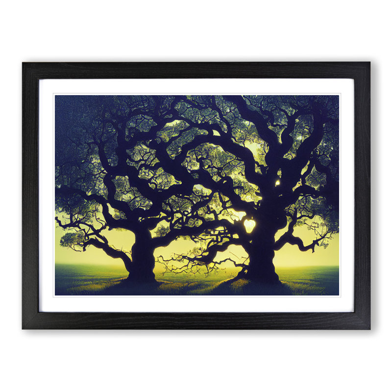 Unforgettable Oak Trees - Framed Print, Black, 46cm H x 64cm W x 2cm D