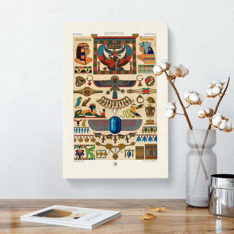 An Egyptian Pattern by Albert Racinet - Wrapped Canvas, 76cm H x 50cm W x 3cm D