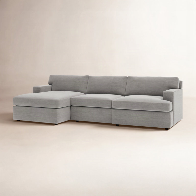 Canapé modulaire 2 pièces Cleo, Velours performance vert forêt Bella, Orienté à gauche (vu de face)