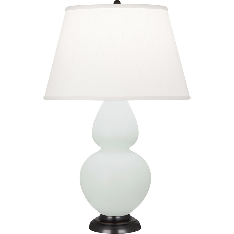 Double Gourd Table Lamp, White , Matte Midnight Blue/Deep Patina Bronze