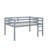 Full Rubber Wood Loft Bed With Ladder-1777256522