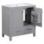 Meuble-lavabo gris 60 po, double vasque, tablette de rangement et portes - Armoire fonctionnelle de qualité 60 po avec tiroirs en céramique-1606061708