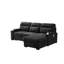 Canapé-lit modulaire en tissu noir l 94 po Kael avec accoudoirs et porte-gobelet
