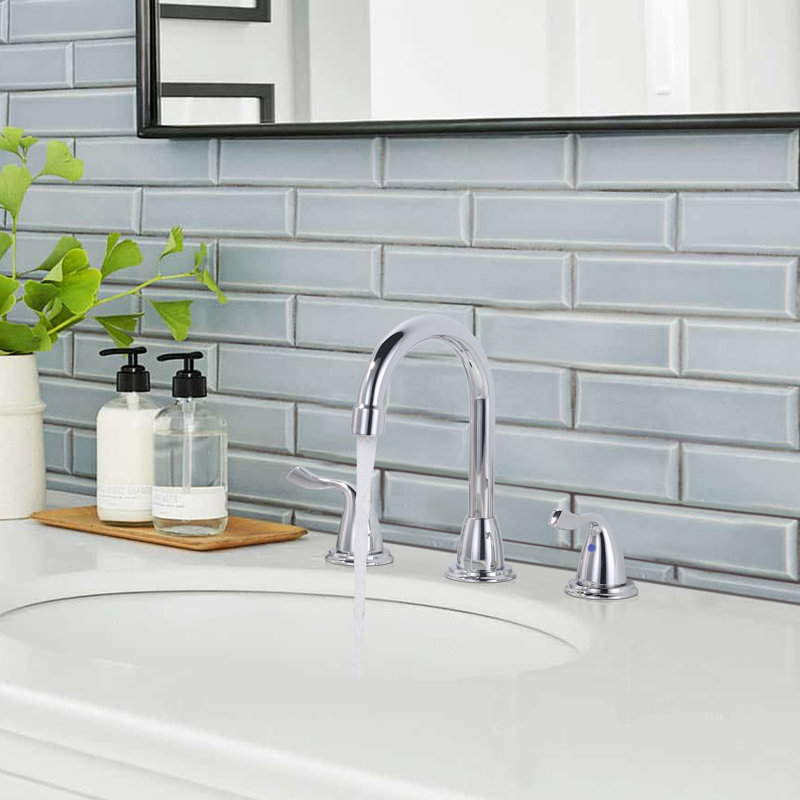2-handle Bathroom Faucet with Drain Assembly, Chrome