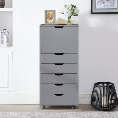 Garysburg Stylish 6-Drawer chest Filing Cabinet on Wheels – Ample Storage Solution for Home and Office, Ideal as an Alex Drawer Cabinet or Printer Sta by Naomi Home