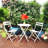 3-Piece Bistro Set White Patio Of Foldable Round Table And Chairs Outdoor Furniture-1350853217
