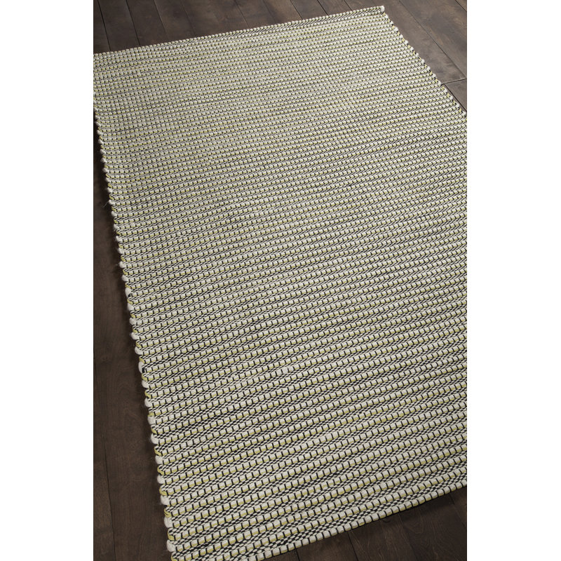 Tapis bleu/noir tissé à la main Werner, 5 pi x 7 pi 6 po