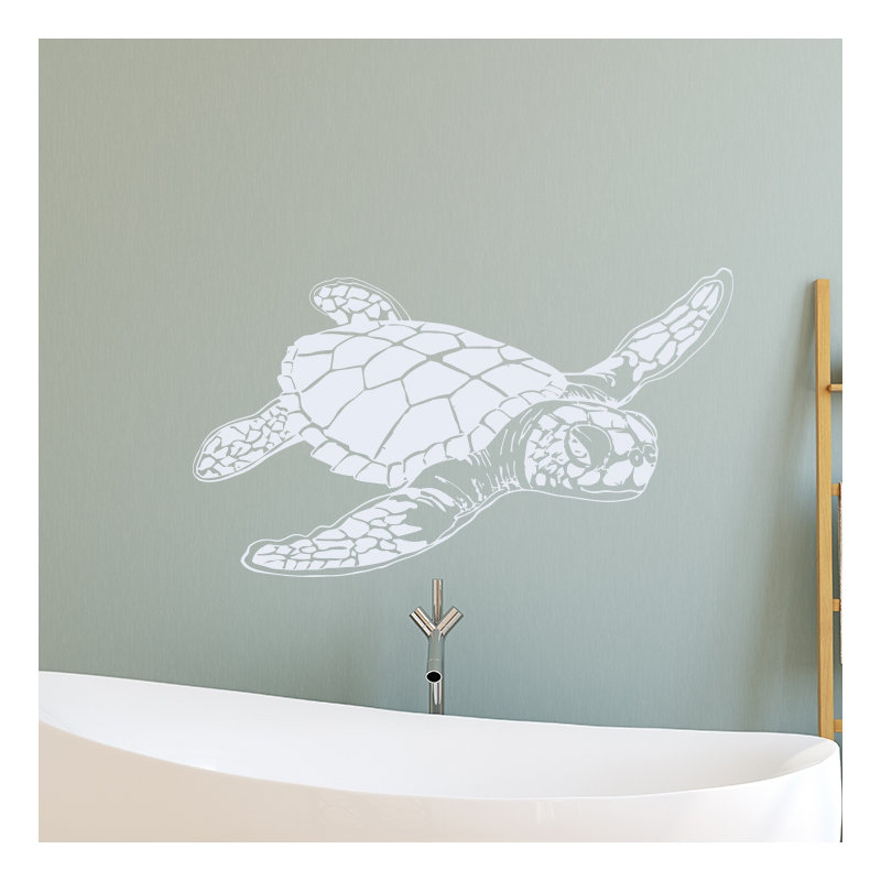 Décalcomanie murale tortue de mer, Blanc